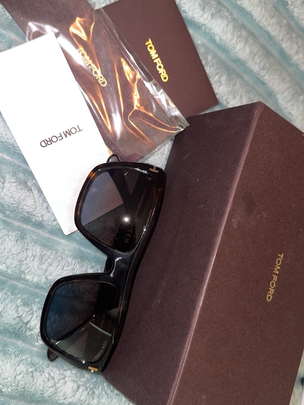 Tom Ford Black Tortoiseshell-Trim Men’s Sunglasses